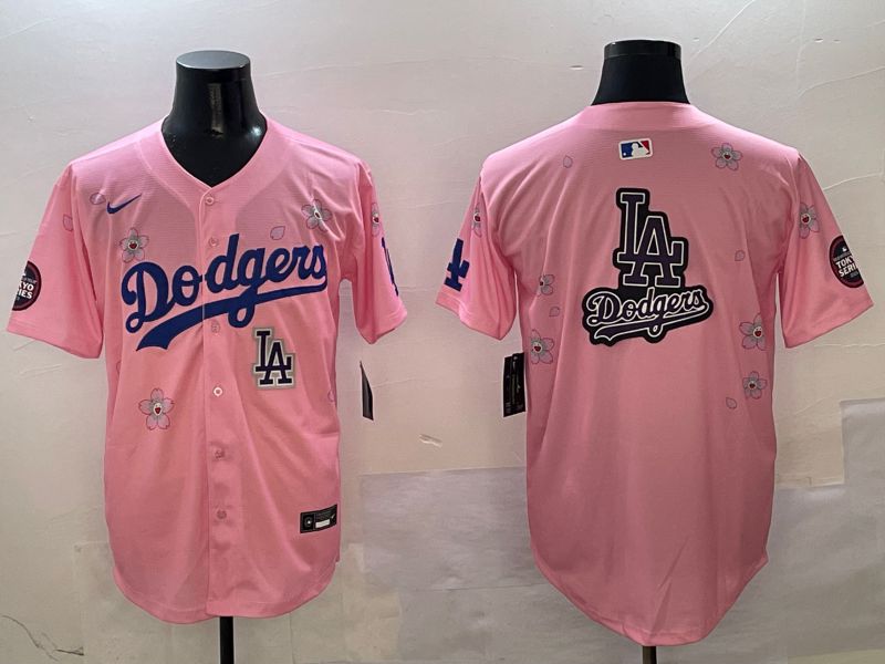 Men Los Angeles Dodgers Blank Pink Sakura Edition 2025 Nike MLB Jersey style 24->los angeles dodgers->MLB Jersey